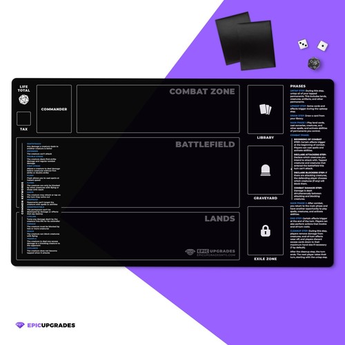 Newcomer playmat with zones - playmat,